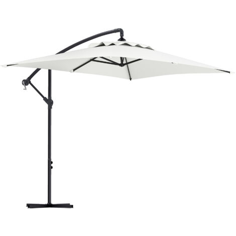 Parasol déporté parasol rectangulaire extérieur manivelle et 6 baleines acier protection UV 294 x 193 x 250 cm