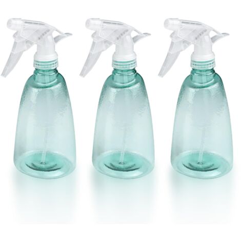 3 Pièces Vaporisateur Vide 500 ml, Rechargeable Gâchette en Plastique Flacon Pulvérisateur, 2 Pulvérisation Modes Transparent Spray Bouteilles, pour Nettoyage, Plante, Cheveux, Jardin (1/5)