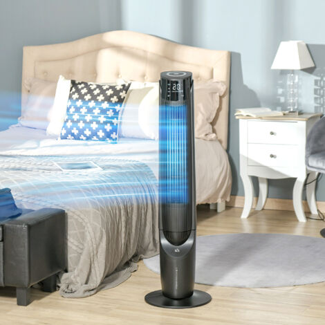 Climatiseur rafraîchisseur d'air et ventilateur colonne 4 modes 3 vitesses, télécommande, minuterie, oscillant , noir