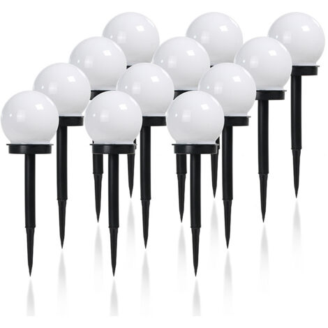 2 Pièces - Lampes Solaires de Jardin LED Globe Blanc, Éclairage Extérieur Automatique pour Pelouse Villa Parc (1/5)