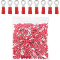 Rv1.25 100 Rouge Anneau En Cuivre Connecteur Terminal Isolé 16-22 Ga Fil À Sertir Kit De Câble À Sertir Électrique Outil Rapide M10