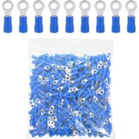 Rv2 100 Bleu Anneau En Cuivre Connecteur Terminal Isolé 14-16 Ga Fil À Sertir Kit De Câble À Sertir Électrique Outil Rapide M4