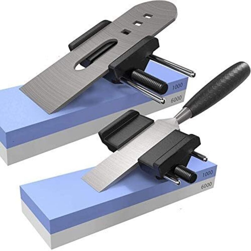 Guide D'Affûtage Réglable Autocentrant En Métal - Pour Ciseaux, Couteaux, Lames, Fers à Bois - Compatible Avec Pierres à Aiguiser, Support Jusqu'à 77 Mm - 4