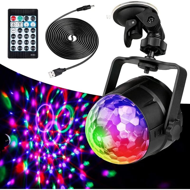 Lot De 3 Mini Boules Disco USB Rechargeables - Lumières Portable Colorées Pour Fête Maison, Anniversaire, Camping, Noël
