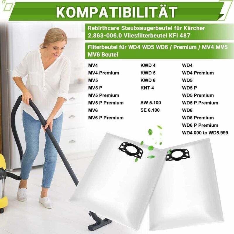 10 Sacs Aspirateur Pour Karcher WD4 WD5 WD6 , Adapté Pour Karcher MV4 Mv5 Mv6 Aspirateur Eau Et Poussiere 2863 0060 88535642 10 Sacs Aspirateur Pour Karcher WD4 WD5 WD6 , Adapté Pour Karcher MV4 Mv5 Mv6 Aspirateur Eau Et Poussiere 2863 0060 88535642