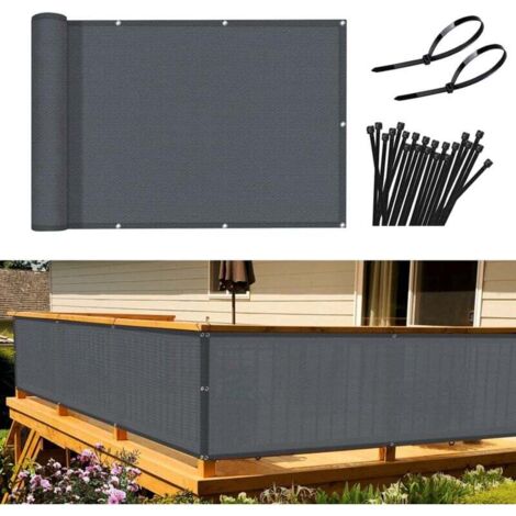 ZVD Brise-Vue pour Balcon Paravent de Balcon de Jardin 90x400 cm 185g/㎡ résistant au Vent et aux UV, avec Trous et Serre-câbles Anthracite (1/4)
