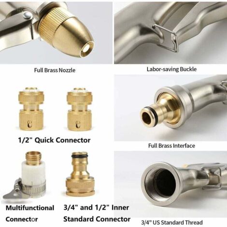 ZVD Pistolet Pulvérisateur Pour Tuyau D'arrosage Avec Buse En Laiton Pulverisateur Darrosage Manuel En Metal En Alliage De Zinc Haute Pression Pour Lavage De Voiturearrosage De Pelouse Avec 4 Conn 88588561 ZVD Pistolet Pulvérisateur Pour Tuyau D'arrosage Avec Buse En Laiton Pulverisateur Darrosage Manuel En Metal En Alliage De Zinc Haute Pression Pour Lavage De Voiturearrosage De Pelouse Avec 4 Conn 88588561