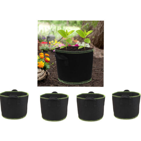 ZVD Jardinière de plantation 5 pièces, pot de plantation adapté à la ventilation et au drainage des fleurs, 5 gallons (1/4)