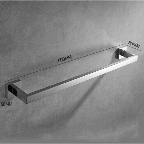 ZVD Porte-serviettes 60 cm, porte-serviettes mural moderne, acier inoxydable, accessoires de salle de bain (1/4)