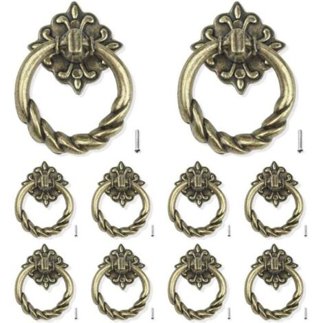 ZVD 10 Pièces de Poignée de Porte Poignée de Tiroir de Porte Poignée de Tiroir Poignée d'armoire en Bronze pour Meubles de Cuisine Porte de Tiroir d'armoire (1/3)