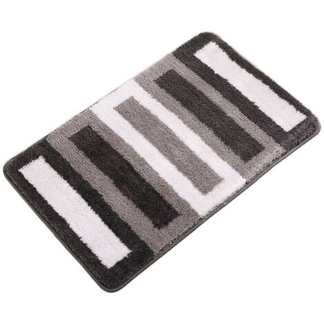ZVD Tapis de bain antidérapant, tapis de cuisine, tapis de salle de bain moelleux, tapis de douche en microfibre douce, séchage rapide, absorbant, lavable en machine（60x90cm） (1/4)