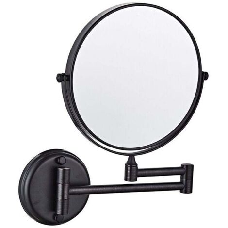 Miroir Grossissant X 50 Miroir De Courtoisie Mural, Miroir De Rasage Double Face Grossissant 8 1x 5x Pour Salle De Bain Avec 3 Lumieres De Couleur Noir 96423473 Miroir Pivotant Extensible Bras 360