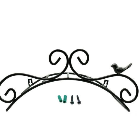 Support Mural en Métal pour Tuyau d'Arrosage - Motif d'Oiseau Antique en Fonte, Noir 38,1 x 15,2 cm (1/5)