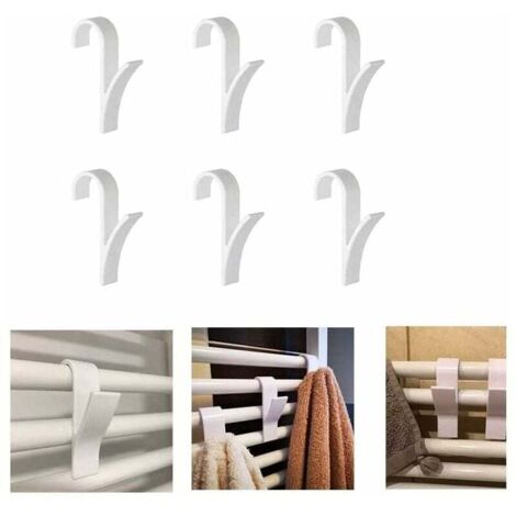 ZVD 6pcs Crochet pour radiateur sèche-Serviettes Universel - Plastique , Blanc (1/4)
