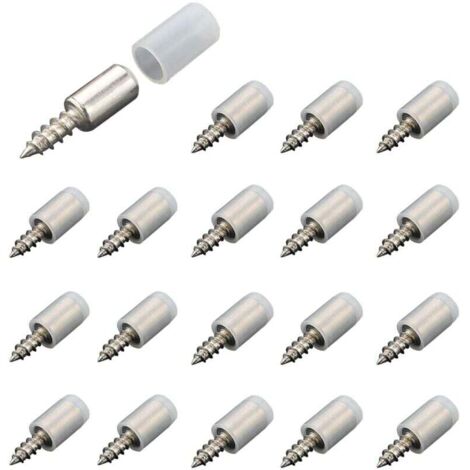 ZVD 20pcs vis autotaraudeuses intégrées,Vis autotaraudeuses Support stratifié pour armoire,Étagère Support Vis Avec Manchon Antidérapant,vis intégrées autotaraudeuses Pour Meubles D'armoire (1/4)