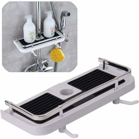 Support de Perçage pour Salle de Bain - Étagère Réglable en Hauteur pour Rail de Douche, Organisateur Pratique (1/5)