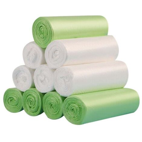 ZVD 200 sacs poubelles biodégradables, sacs poubelles compostables biodégradables de 20 litres d'épaisseur pour la nourriture, la maison, la cuisine, le bureau, la maison, les déchets de jardin pour a (1/4)