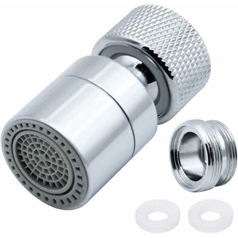 ZVD 360° Pivotant Aérateur de Robinet Laiton 2 Modes Réglable Cuisine Robinet Filtre Barboteur avec Adaptateur de Buse - pour Robinets avec Buse à Filetage Externe M22 ou Fil Interne M24 (1/4)