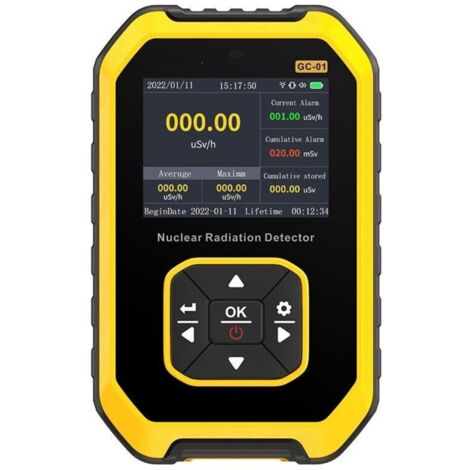 ZVD – Compteur Geiger portable LCD – Détection rayons X, γ et β – Alarme sonore, optique et vibratoire – Batterie lithium rechargeable 1200mAh