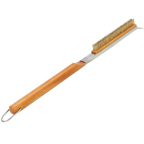 Brosse à four, brosse de nettoyage en fil de cuivre avec grattoir, nettoyage de la grille du four (1/4)