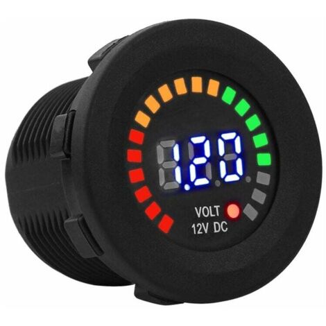 ZVD Voltmètre Testeur LED, Voltmètre Testeur, LED 12v Testeur de Tension D'affichage, avec Système de Torsion et de Verrouillage pour Bateau, Véhicule, Moto, Camion, Voiture, Caravane de Camping-car (1/4)