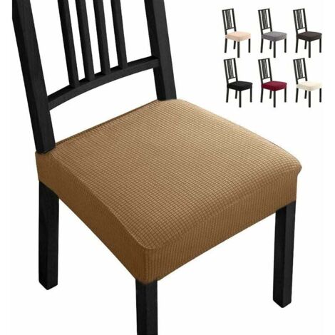 ZVD Housse de Chaise 4 pièces Housse de Salle à Manger pour Un Ajustement Universel - Couverture Spandex Couvertures de Chaise Amovible très Facile à Nettoyer et Durable (Paquet de 4, Camel) (1/4)