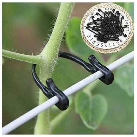 ZVD Attaches de vigne, 100 pièces, crochets à boucle de cravate, Clips de transplantation de légumes et plantes, fournitures agricoles de serre (1/4)
