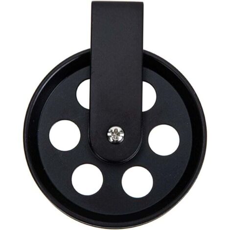 ZVD Murale Accessoires D'Éclairage Cintres Métalliques Robustes Roue De Poulie Rétro Noir Poulie De Roue Vintage Roue Simple Petite Poulie En Fer Forgé (1/4)