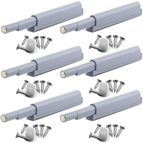 ZVD loquets de porte magnétiques à libération tactile pour placard, vitrine, par pression pour ouvrir/fermer la porte avec une seule touche (6 pièces) (1/4)