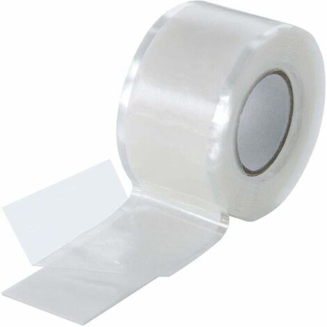 ZVD 1 PCS Ruban en silicone auto-fusionant (auto amalgamant 25 mmx3m de large, blanc, auto-vulcanisant), Ruban isolant et Bande d'étanchéité (eau, air)