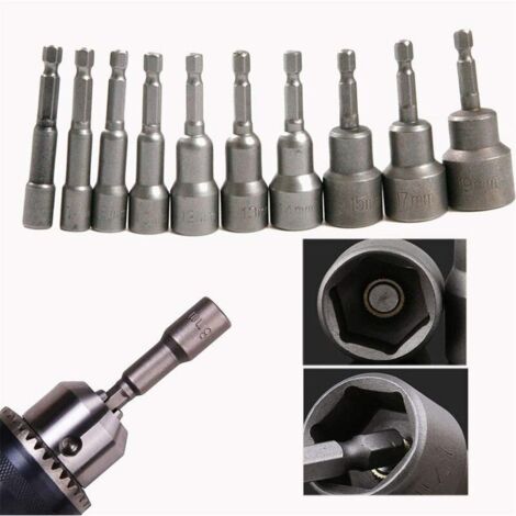 14 Pièces Douille Visseuse 6-19mm - Adaptateur Embout, Hexagonal Pour