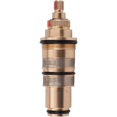 ZVD Shower Flow Valve Replacement Parts Thermostatic Valve Cartridge Shower Faucet Valve Stem Shower Valve Handle Replacement Parts Repair Kit Temperature Control Brass (1/4)