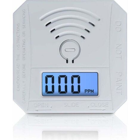 ZVD Détecteur de monoxyde de carbone, détecteur d'alarme de moniteur de gaz CO conforme aux normes UL 2034, capteur de CO avec affichage numérique LED pour la maison, le dépôt, alimenté par batterie (1/4)