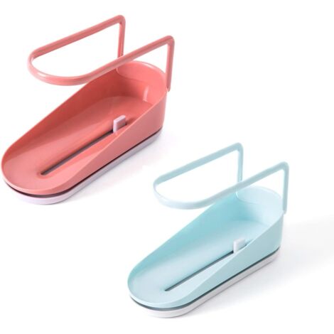 Sponge soap dish drainer sink tray sink rack drainer basket multifunctional sponge rack 2pcs (1/5)