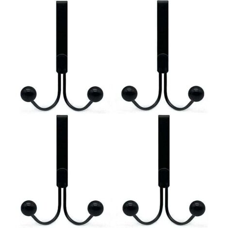 ZVD Patère de salle de bain Lot de 4 crochets de porte compatibles avec les vêtements, crochets de porte en métal 2 crochets (1/4)