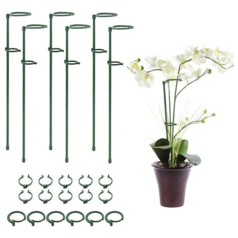 ZVD 6 PCS Anneaux de Piquet de Cage à Plantes avec Boucle de Fixation pour Plantes Fleurs Orchidées Pivoines Roses, Piquet de Support de Plante Piquet de Jardin Bâton de Plante Piquet de Fleur à Tige (1/4)