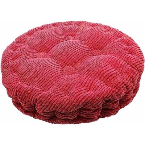 ZVD Coussin de chaise rond épais coussin de chaise rond coussin de siège rembourré maison jardin salle à manger 40cm rouge foncé,