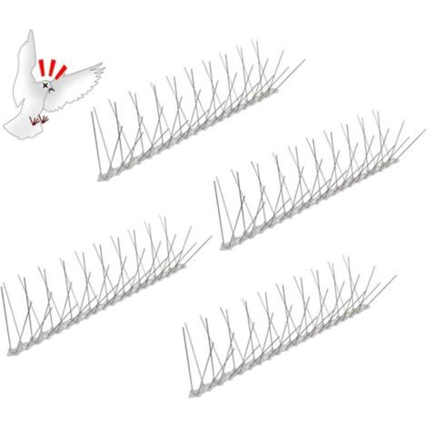 ZVD Pointes Anti Oiseaux en Acier Inoxydable Pointes d'oiseaux en Acier Défense des Pigeons Répulsif Oiseaux Pics Anti Pigeons Anti Corbeaux Effet Dissuasif Parfait Contre Les Oiseaux 1 Mètres-Fei Yu (1/4)