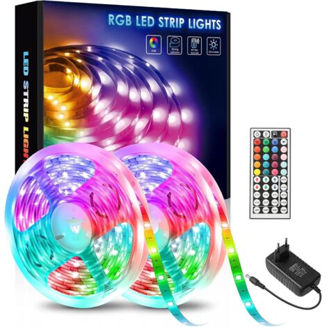 Bande LED 20M 5050 RGB 360 LEDs - Lumière LED Dimmable, Kit avec Télécommande Infrarouge 44 Touches, Décoration pour Chambre, Cuisine, Maison, Mariage (1/5)