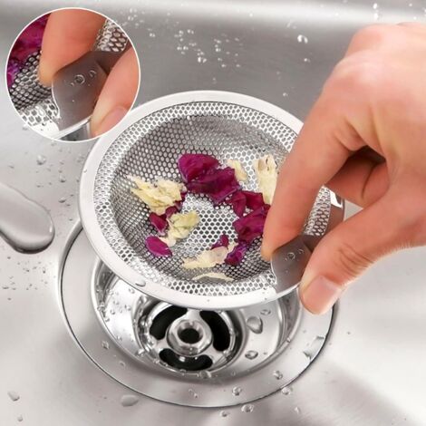 3Pcs Filtre à Cheveux En Acier Inoxydable, Filtre à Évier De