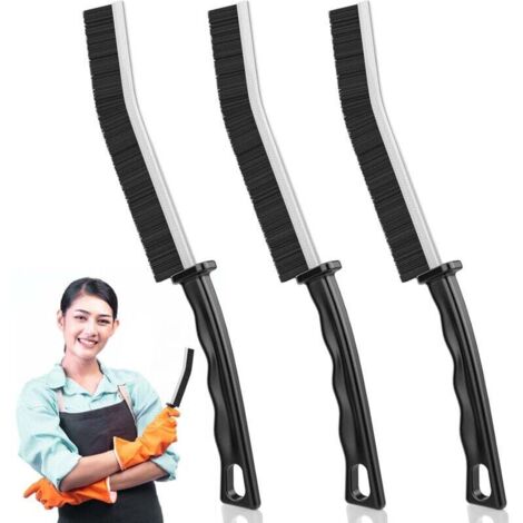 ZVD 3pcs Brosse de Nettoyage des Interstices Brosse Nettoyage Salle de Bainbrosse Joint Carrelag, Brosse de Nettoyage à Poils Durs pour Rainure Fenetre, Salle de Bain, Toilettes, Cuisine (1/4)