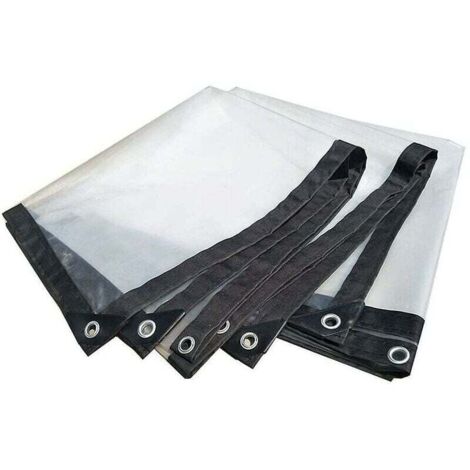 ZVD (3x6m) Bâche transparente avec œillets - grande bâche extérieure, résistante au soleil, imperméable, résistante aux intempéries, convient pour les meubles de jardin, les piscines