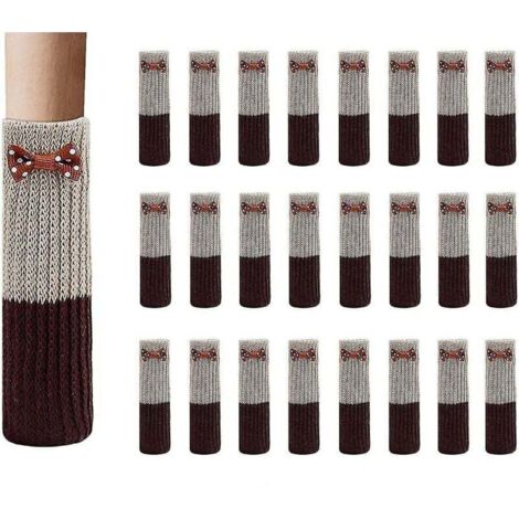 ZVD Lot de 24 chaussettes de sol antidérapantes en coton élastique pour chaise (1/3)