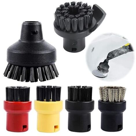 ZVD Lot de 6 brosses rondes pour nettoyeur vapeur Kärcher SC1 SC2 SC3 SC4 SC5 SC7 CTK10 Brosse de nettoyage vapeur 2 grandes bus brosses rondes + 4 petites bus brosses rondes (1/4)