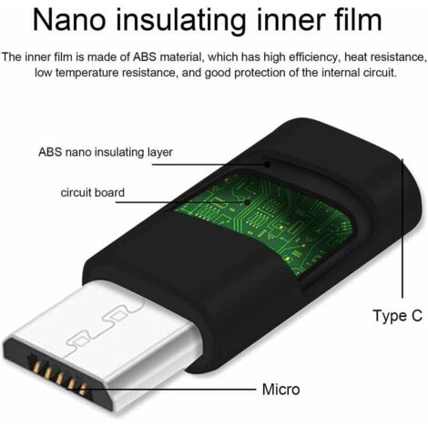 Lot De 2 Câbles Adaptateurs USB-C Vers Micro USB – 10,3 Cm – Pour Caméra Eufy Et Panneau Solaire – Gaine PVC, âme Cuivre – Blanc