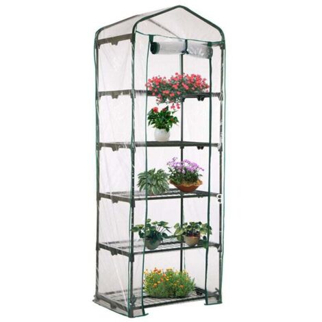 ZVD Housse de serre à 5 étages en PVC - Housse de rechange pour mini serre de jardin pour intérieur ou extérieur (support en fer non inclus) (1/4)