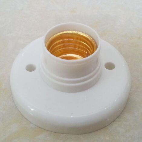 Lot De 4 Douilles Ampoule E27 Rondes En Plastique - Pour Mur Et Plafond, Blanc, Facile à Installer