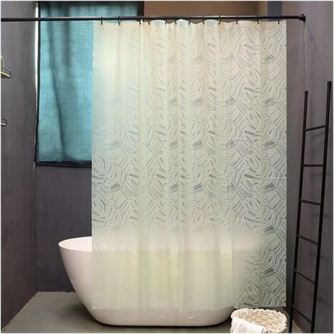ZVD (Taille : 150×180CM)Rideau De Douche Translucide Vert, Doublure De Rideau De Douche Imperméable EVA, pour Rideaux Suspendus De Rideau De Porte De Salle De Bain (1/4)