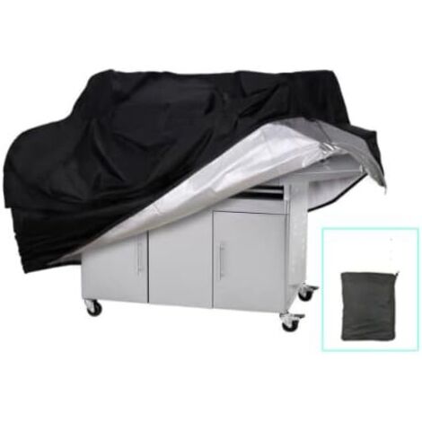 BBQ Grill Cover,Heavy Duty Gas Grill Cover Dustproof and Anti-UV, Tearproof BBQ Cover with Storage Bag 145 x 61 x 117cm (1/5)
