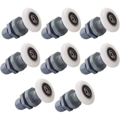 ZVD 8 Pcs Roulette Porte Douche Coulissante 19mm Rouleaux pour Salle de Bains Roulettes Coulissantes Porte en Verre (1/4)